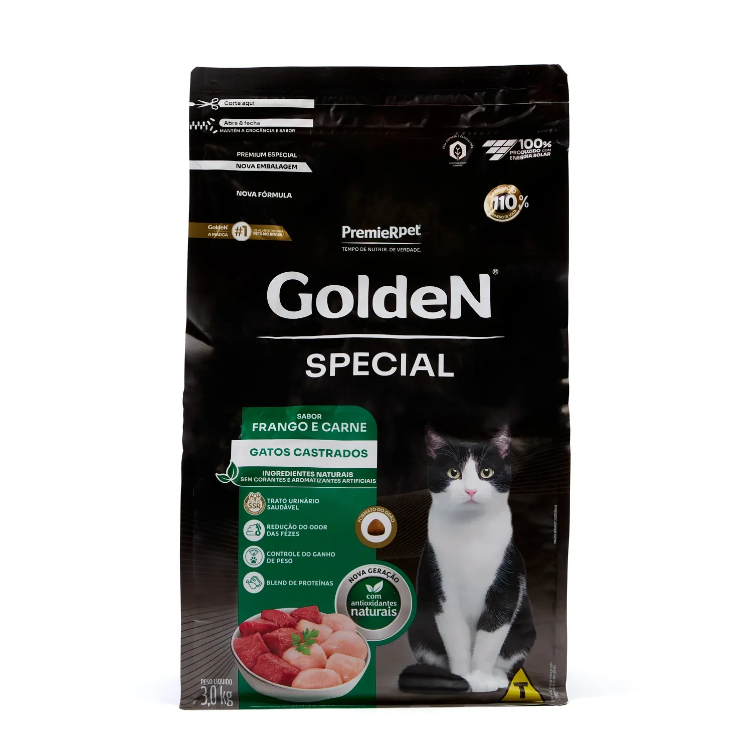Racao Golden Special Gatos Adultos Castrados Frango e Carne embalagem_FRENTE-02